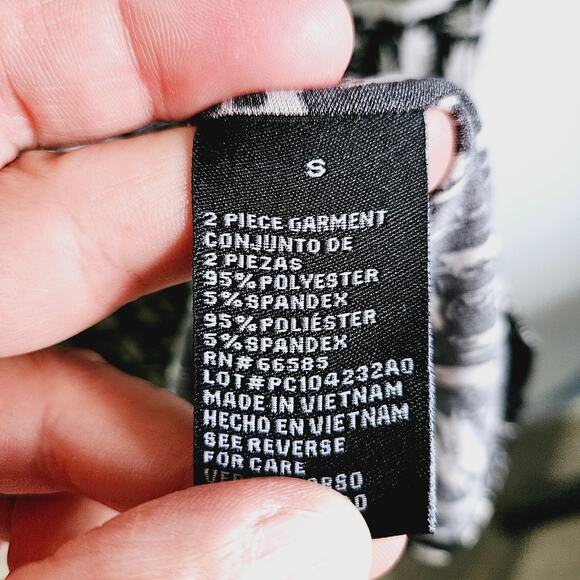 Perceptions Women's S Crosshatch Print Sleeveless Tank Dress Black White - Picture 6 of 6